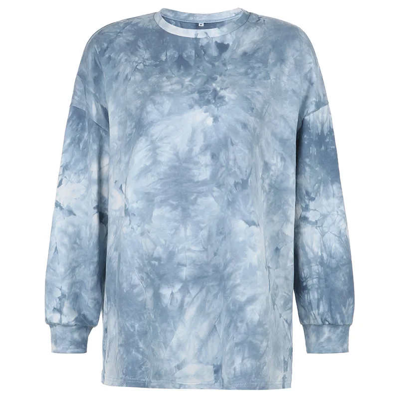 

Crewneck Sweatshirt Women Oversized Hoodies Tie-dye Printed Loose Long Sleeve Top Pullover Sweatshirt Vintage Fashion Casual