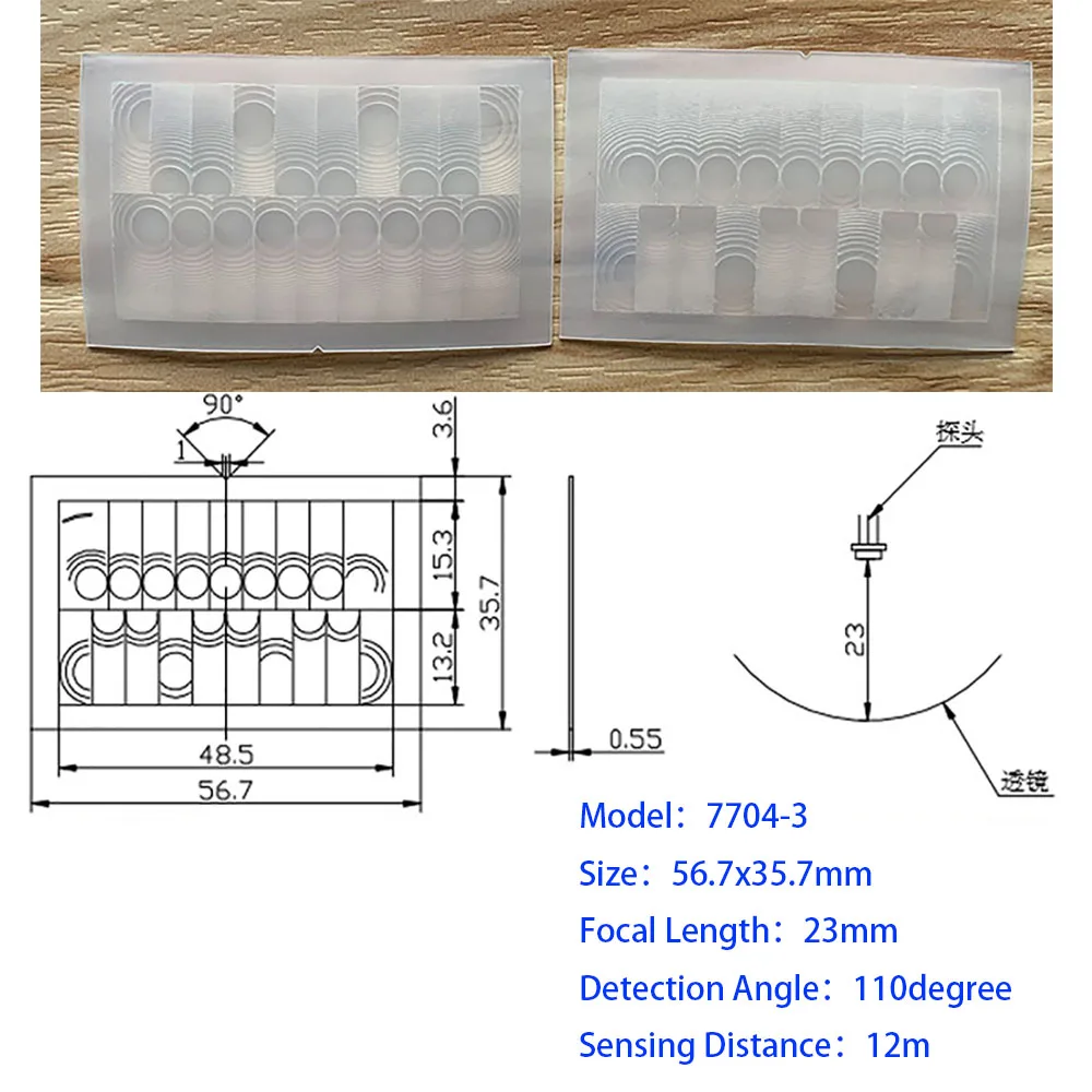 Optical PIR Human Body Infrared Induction Fresnel Lens Focal Length Far Sensing Distance 1PCS | Lenses
