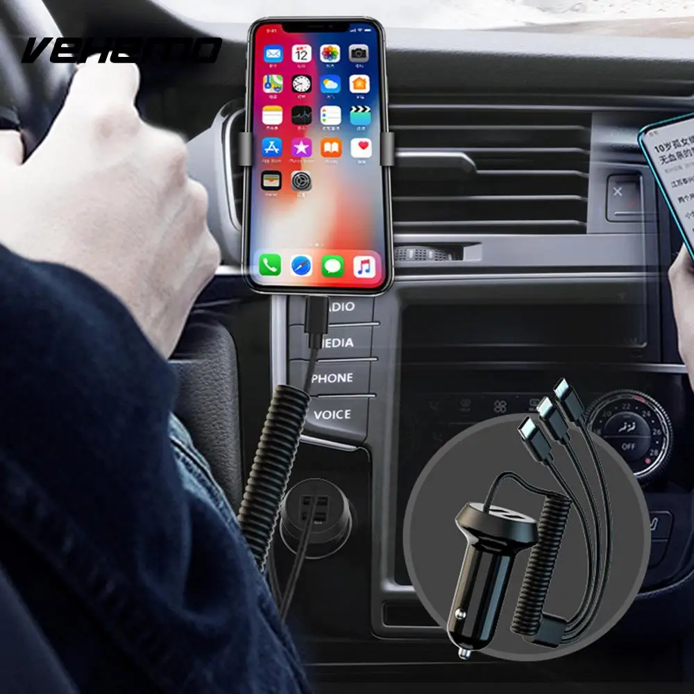 

Интеллектуальное 3 в 1 2usb быстрое автомобильное зарядное устройство заднего сиденья автомобильное зарядное устройство для USB зарядки мобил...