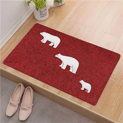 Red Декоративный коврик для входной двери, коврик для входной двери, 40x60 см, полиэфирное волокно с вышивкой клевера, TPR резиновый Противоскользящий коврик для пола, ковер - Цвет: Red