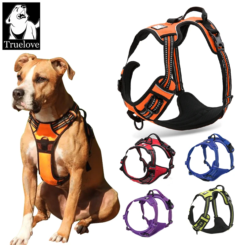 

Truelove Front Range Reflective Large Pet Dog Vest Harness All Weather Padded Adjustable Safety Vehicular Leads for Dogs Pet