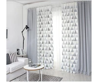 custom fashion geometric curtain contracted contemporary curtains for living room bedroom shading nordic day type style printed