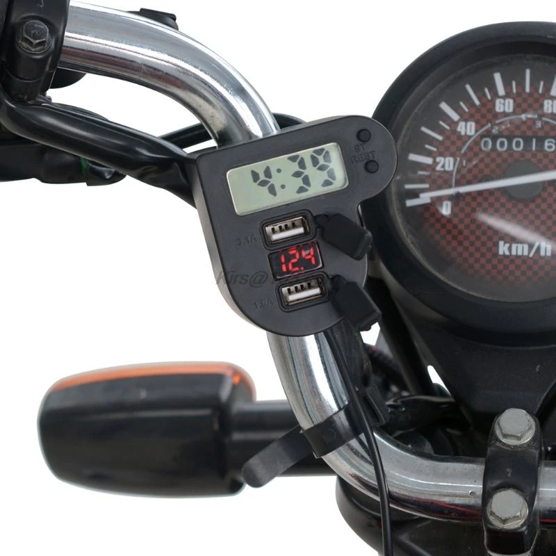 Водонепроницаемое зарядное устройство 12 в 24 В для мотоцикла с двумя USB-портами и