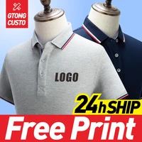 gtong custom tshirt tops polo shirts for men diy logo summer work clothes print corporate culture shirt team employee printing
