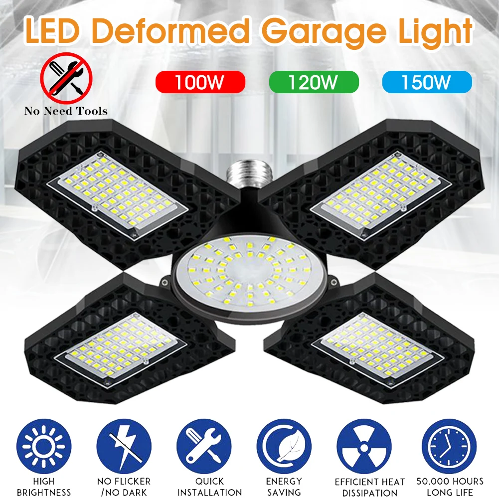 

Led Plant Growth Light E27 100/120/150W Indoor Seedlings Lighting High Bay Light Folding Waterproof Full Spectrum Garden Lamp