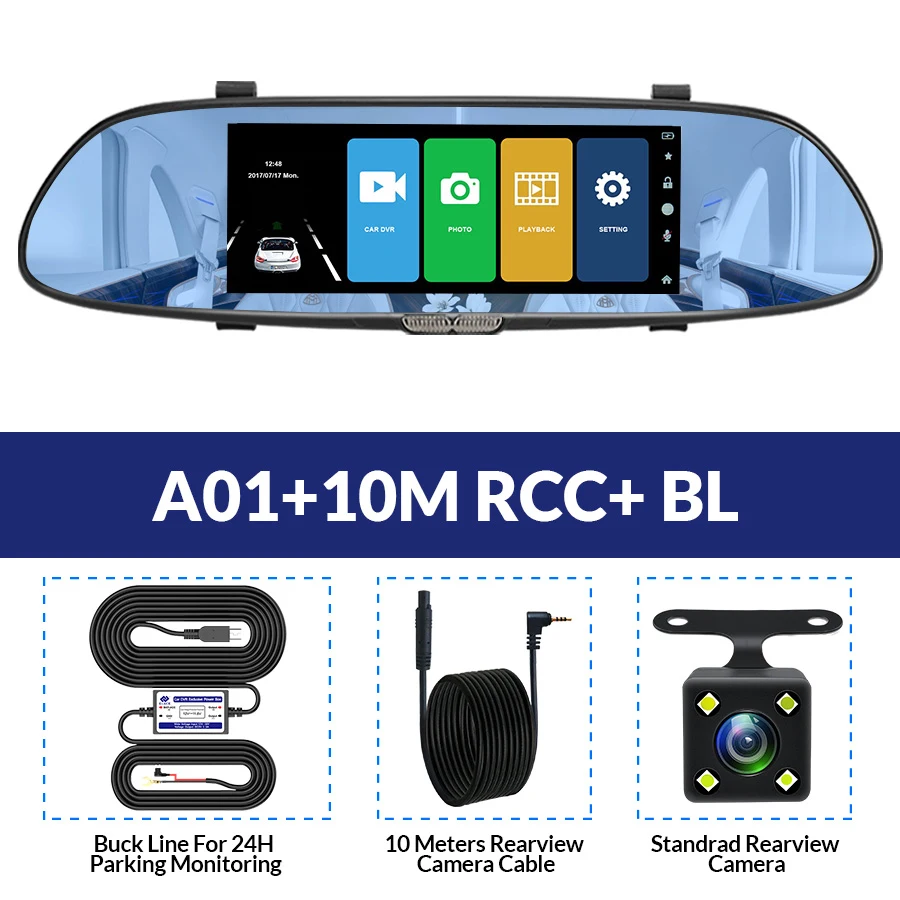 A01-10M RCC-BL E-ACE Android gps навигация автомобильный видеорегистратор 3g Wifi камера 7 дюймов gps навигаторы 1080P видео рекордер зеркало заднего вида - Размер экрана, дюймов: A01-10M RCC-BL