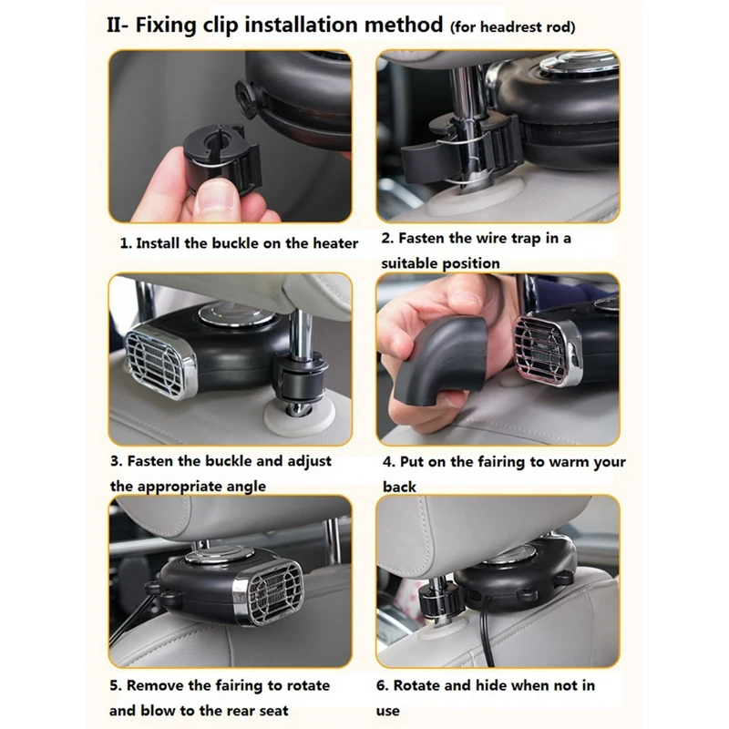 

24V 150W Auto Car Seat Heater Defroster Demister Electric Heater Windshield Portable ABS Heating Cooling Fan