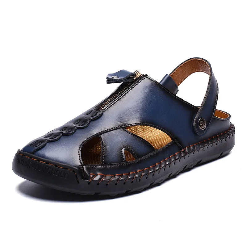 

2021 Personalized Fashion Sandals Men's Shoes Summer New Pure Sandals Men Leather Slippers Men Leather Slippers luxury sandals