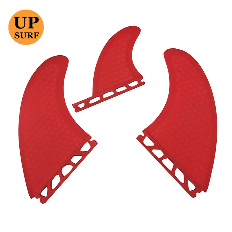 Single Tabs T1 Size Fins  red color Fiberglass Honeycomb new design surf  Good Quality Surf tri set Fins Free Shipping