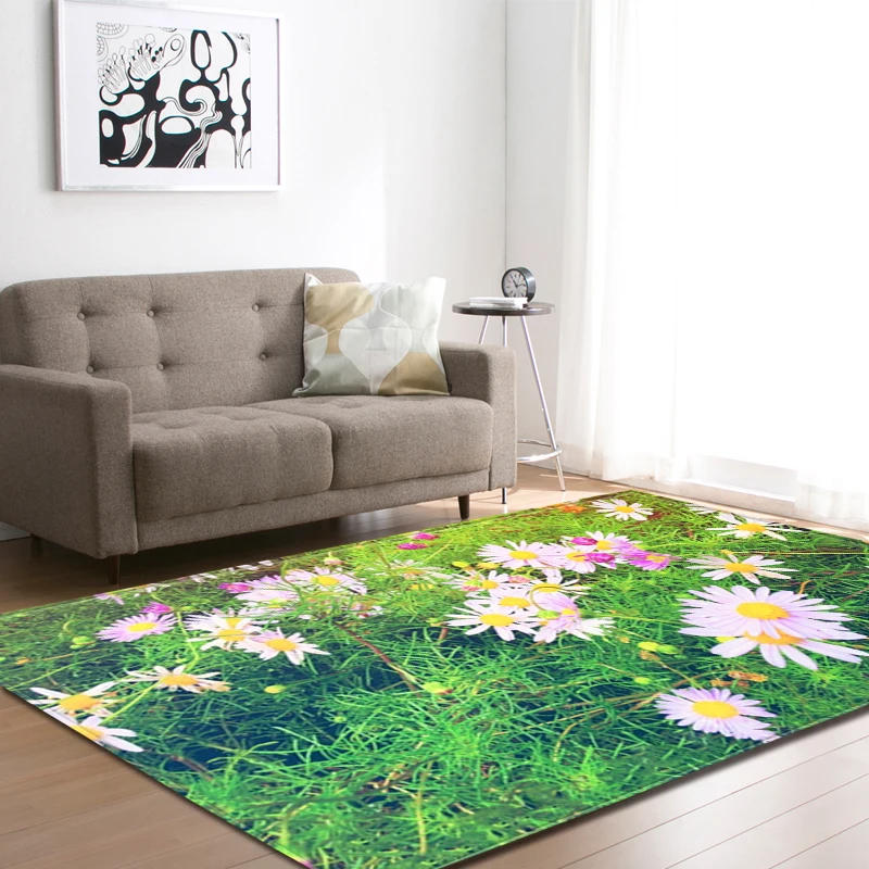 Pastoral Daisy Carpet Kids Bedroom Rug Long Kitchen Area Home Decorative Soft Lawn Flowers Small Road 3D Corridor Carpets | Дом и сад