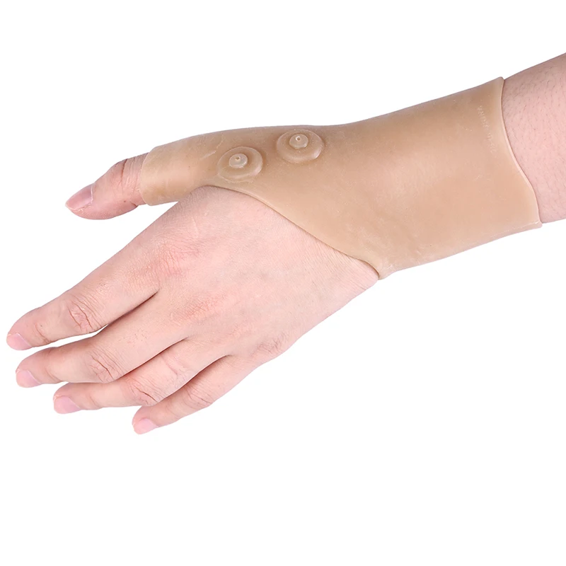 

1PC силиконовый гель запястья перчатки для магнетической терапии для запястья руки с накатанной головкой Поддержка артрит Давление корректор массаж облегчение боли перчатки