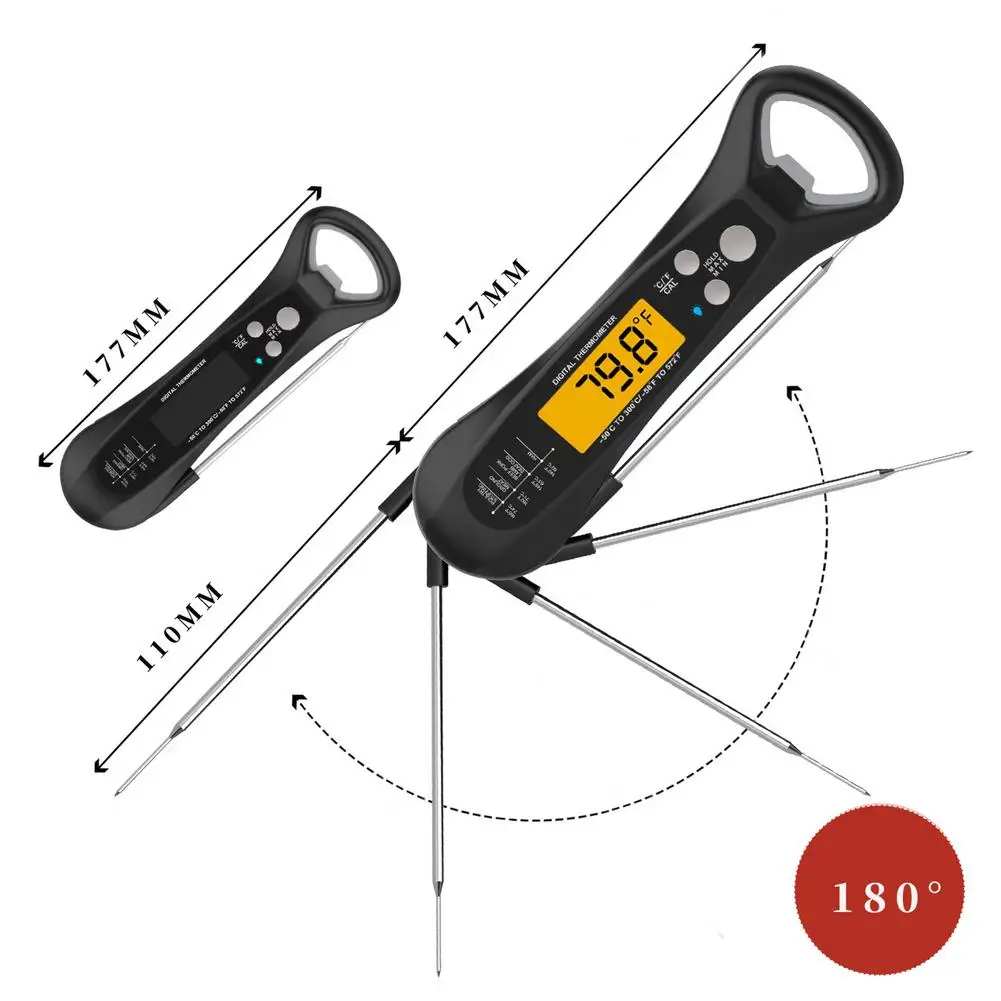Instant Fast Reading Digital Food Meat Thermometer Waterproof Grilling BBQ LED Display Kitchen Candy | Дом и сад