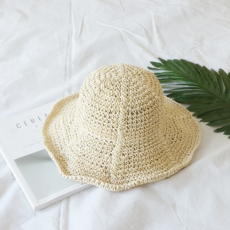 

Sun Hats For Women Lace Cotton soft Big Fashion Design Women Beach Sun Hat Foldable Brimmed Straw Hat AD446