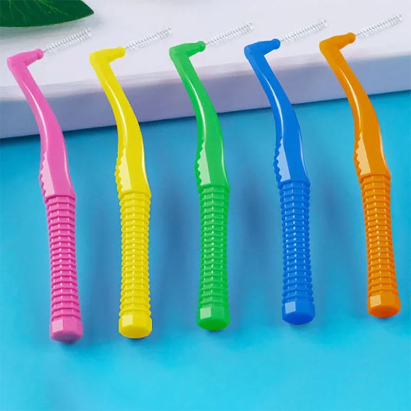 5 шт. L образная межзубная щетка зубная с изогнутой ручкой нить|Держатели для