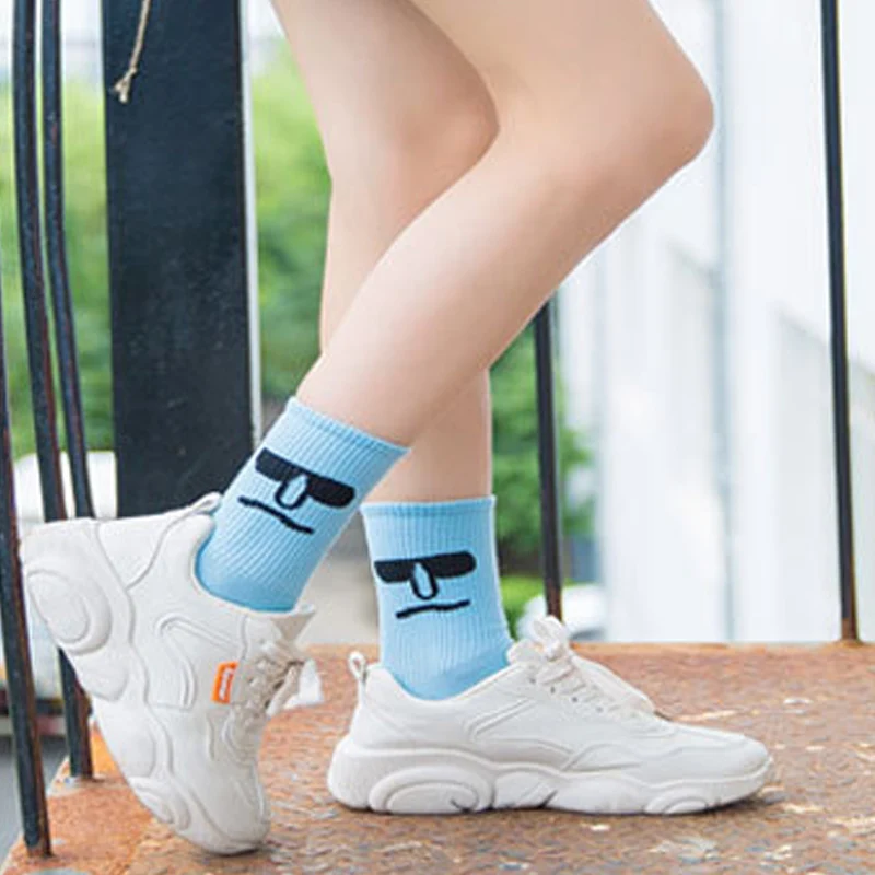 

kawaii socks Unisex Surprise Mid Colorful Funny Socks girl Korea Funky Trend Women funny face socks