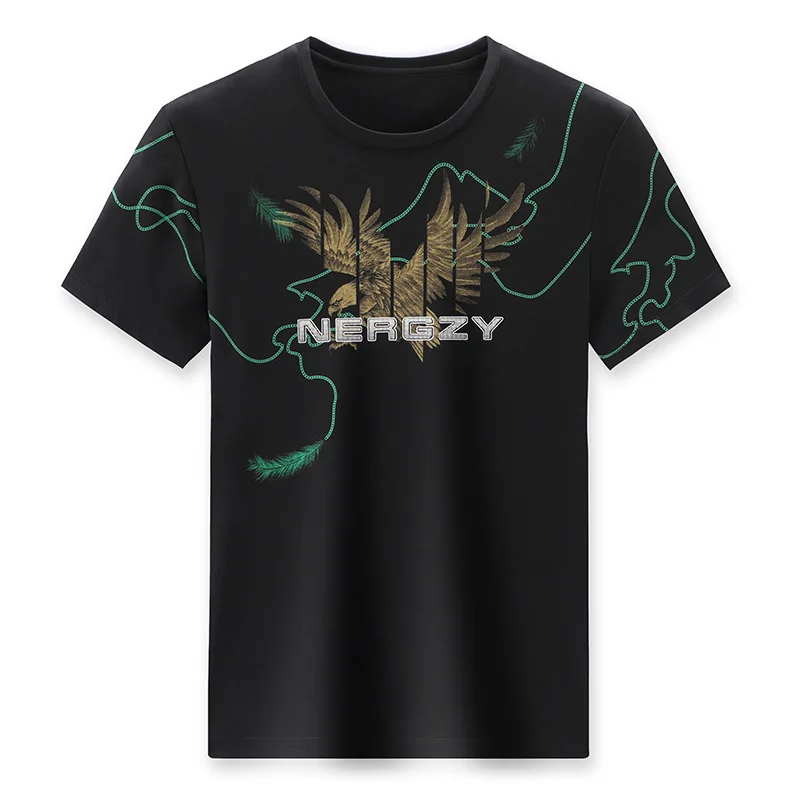 

2021 Summer New Men's round Neck Printed Short-Sleeved T-shirt Men's Fashion Casual Men's Summer Clothing T-shirt Top Men's