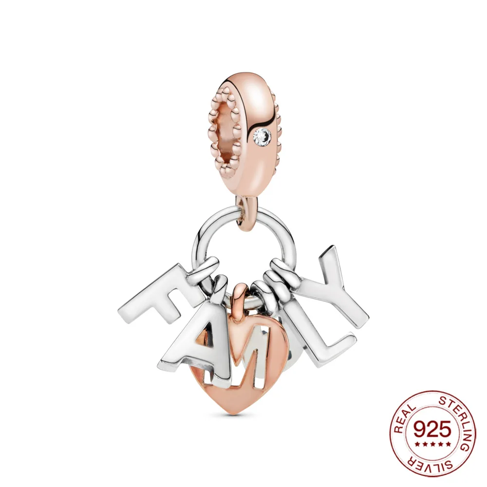 Очаровательная подвеска из серебра 925 пробы с Семейные буквами подвеска-Шарм