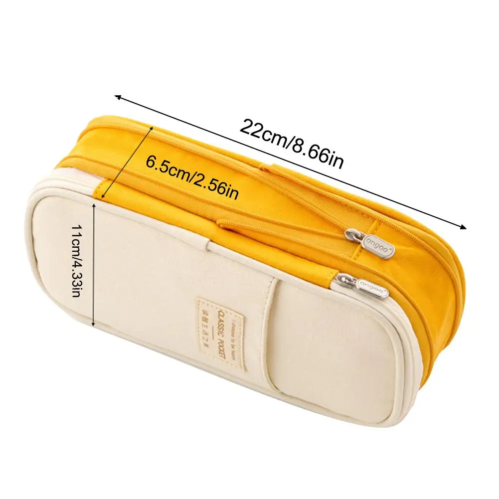 

Colorful Foldable Pencil Case Bag Expansion Large Capacity Canvas Pen Pouch School Office Stationary Storage Box