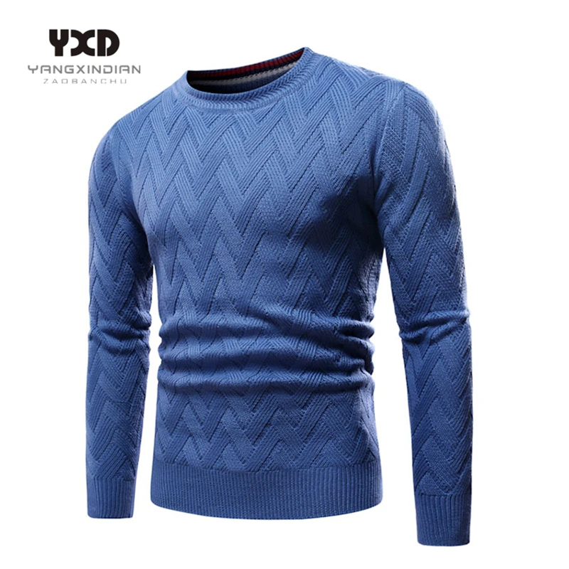 

Man clothes Korean Slim Off white Mans Sweater Pullover Mens Sweaters Jumper Men solid Casual Knitted Sweater Pullover Clothing