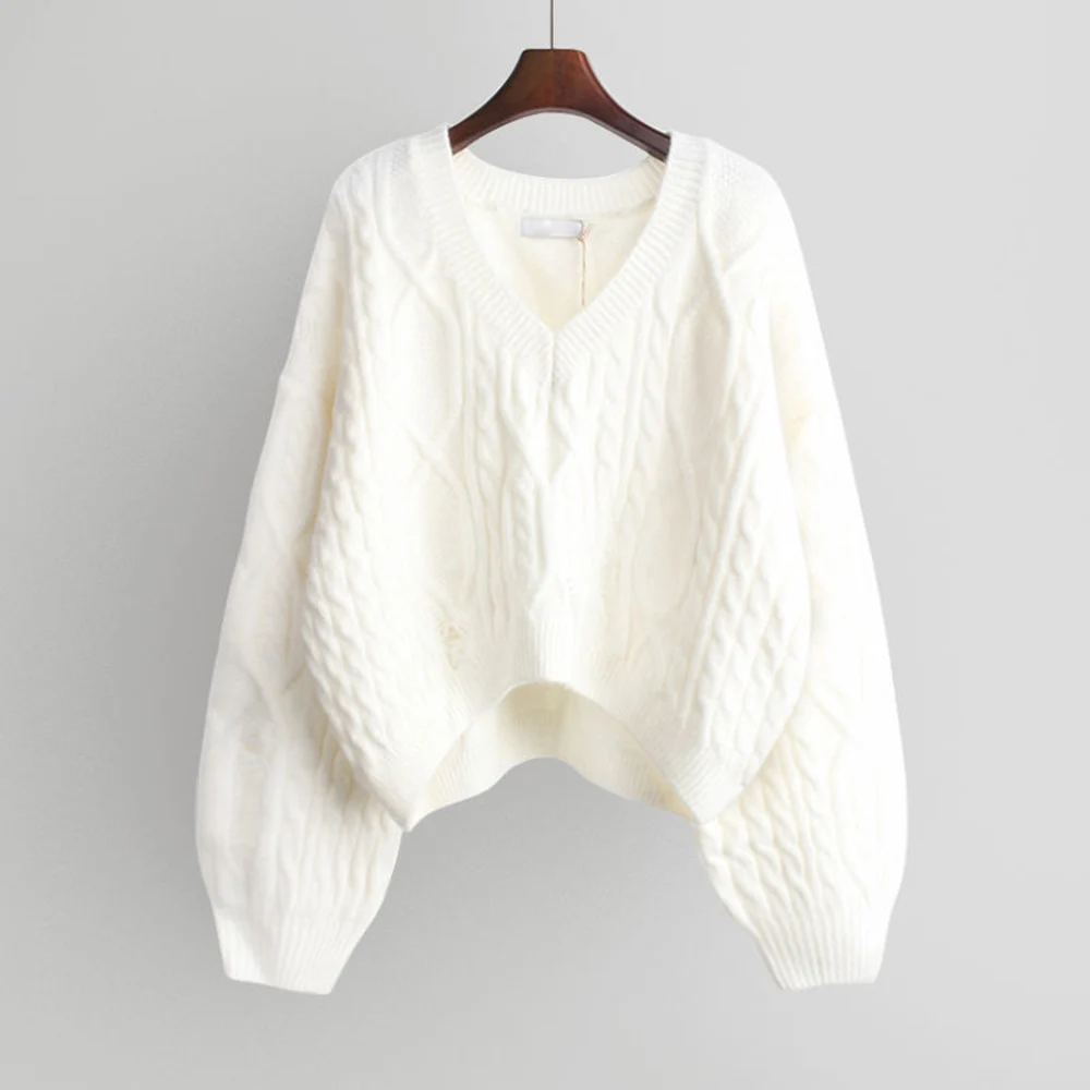 

Ripped Sweater Women Vintage Solid Fashion Asymmetric Thread Stretchy Loose Kint Wear Tops 2021 Autumn Winter Swears OL