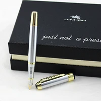 jinhao 250 brand noble golden silver stainless fountain pen hot sale nib gift high quality free shipping