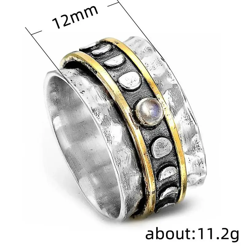 

Creative Atmosphere Punk Style Mosaic Inlay Sun Moon Rings Temperament Men Ring Party Accessories