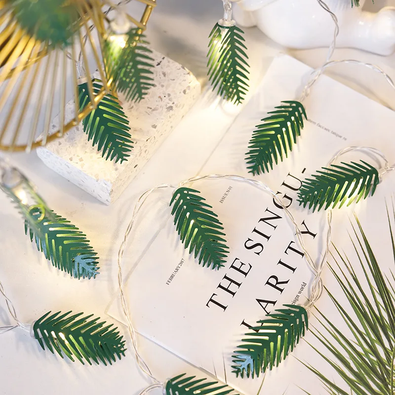 

New Nordic Turtle Leaf Light String DIY for Home Photo Props Christmas Decoration Artificial Plants for LED Light String.8z