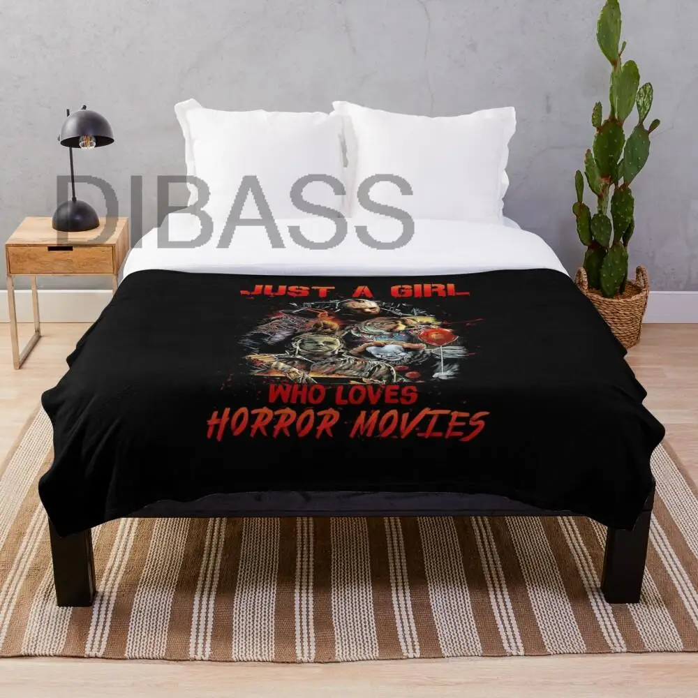 

Одеяло для Хэллоуина просто девушка, которая любит ужасные фильмы, супермягкое покрывало, легкое плюшевое Фланелевое покрывало для кровати...