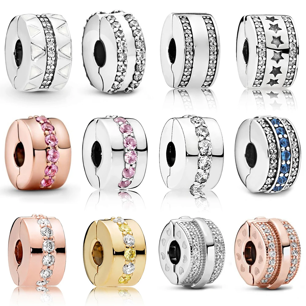 

S925 Panjiayin Mengdora Anti-skid Positioning Buckle Bead Loose Bead Snake Bone Chain Elegant Shining Fixed Buckle Clip Bead