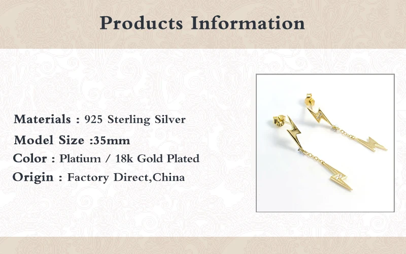 

Aide- S925 Lightning Pendientes mujer