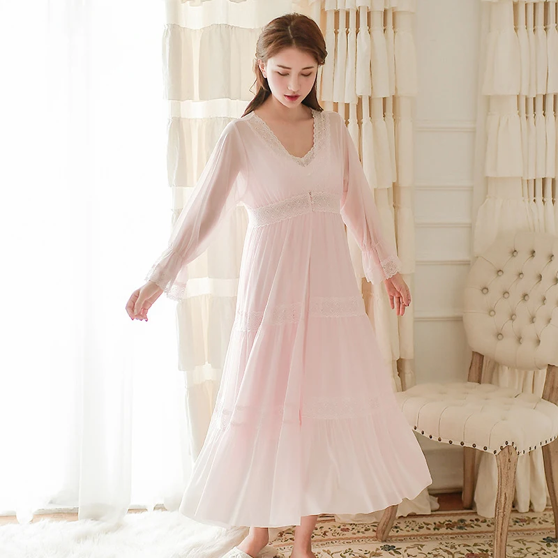 Женская ночная рубашка, халат, Vestido, ночное белье, платье для сна, белье с длинным рукавом, кружевное Ночное платье, пижама, халат для подружки невесты