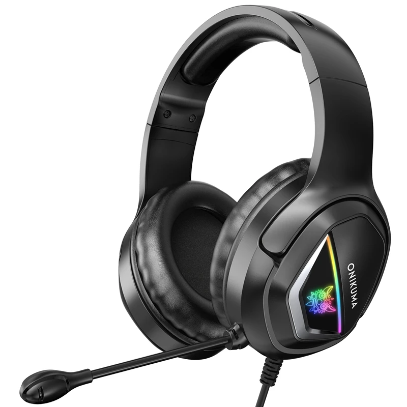 

Игровая гарнитура ONIKUMA X2 RGB, совместима с компьютерами, MAC One, переключателями PS4 и мобильными устройствами с аудиоинтерфейсом 3,5 мм