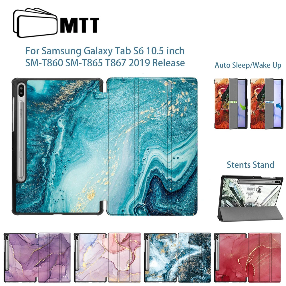 MTT для samsung Galaxy Tab S6 10,5 ''чехол для планшета SM-T860 T865 T867 из искусственной кожи флип-стенд смарт-чехол Funda Авто Режим сна/пробуждения