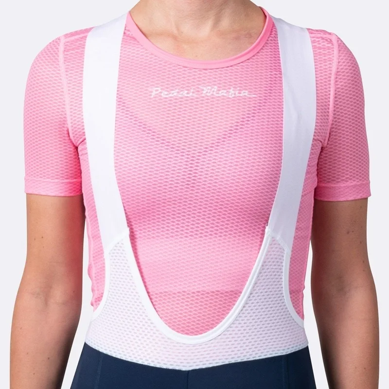 

SuperLight 2021 Summer Women Mesh Cobweb Breathable Bike Cycling Base Layer pink Bicycle Short Sleeve Shirt Sport Underwear