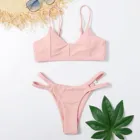 Купальный костюм женский с контрастным градиентным разрезом, пикантный слитный купальник с высокой грудью, бикини, 2021