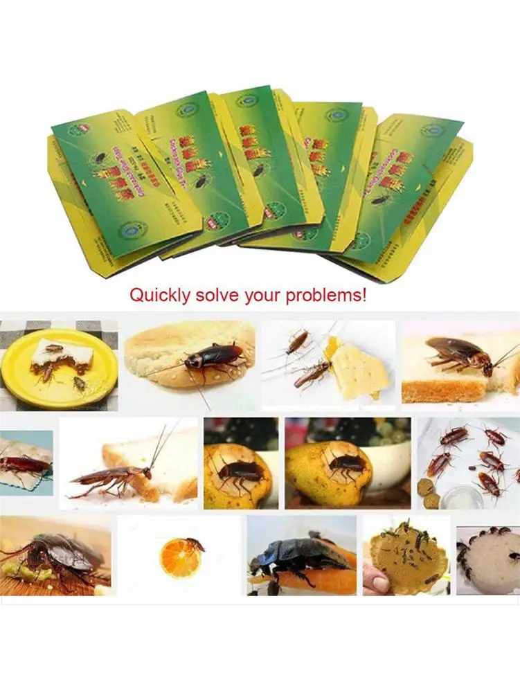 5PCS Cockroach Catcher Sticky Raft Catching With Attractant Powerful Glue Trap Nontoxic Bait | Дом и сад