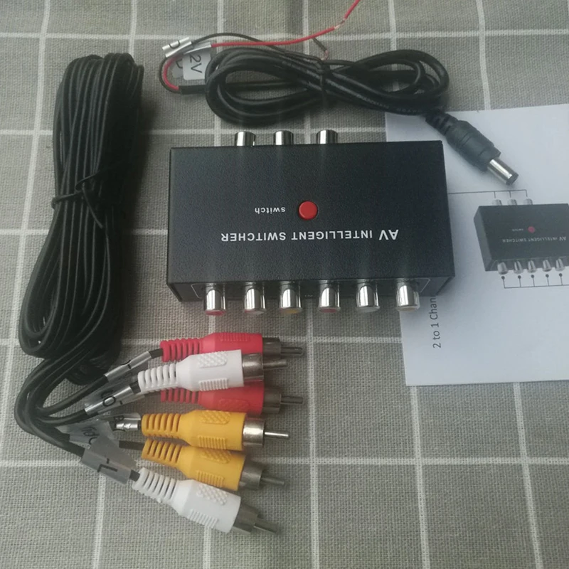 Портативный AV интеллигентая (ый) коммутатор 2 к 1-канальный RCA аудио видео с