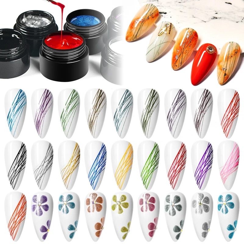 

T-TIAO, клубный лак для ногтей, золотой провод, рисунок паука, Гель-лак для ногтей, креативный, точечный, для линии, для рисования, Гель-лак, паук, ...