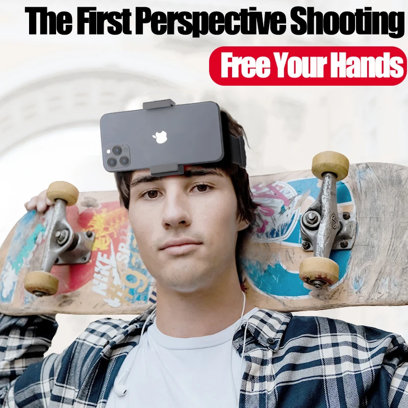 universal head strap mount headband holder with mobile phone clip holder for smartphones mobilephone bluetooth volg accessories free global shipping