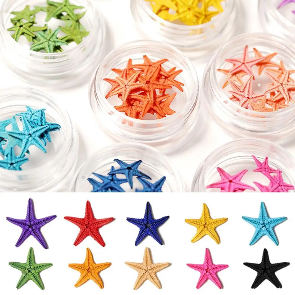 

2021 New Natural Multicolour Starfish 3D Mini Stars Nail Jewelry Summer Marine Style Nails Decoration Accessories