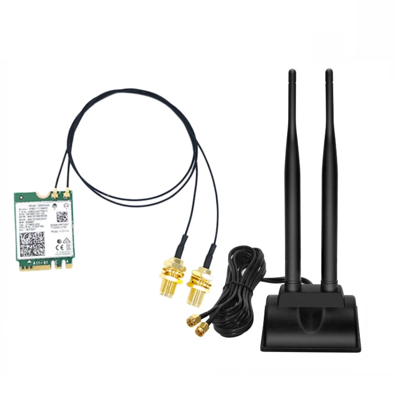 

AX200NGW WiFi-карта с 6DB SMA-антенной 3000 Мбит/с WiFi 6 M.2 NGFF Bluetooth 5,1 2,4G/5G