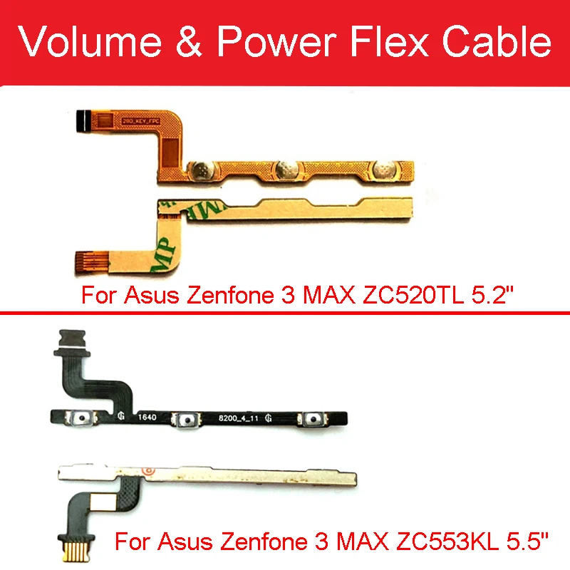 Power Button Flex Cable For Asus Zenfone 3 MAX ZC520TL 5.2inch ZC553KL 5.5inch On Off Audio Control Replacement Repair Parts | Мобильные