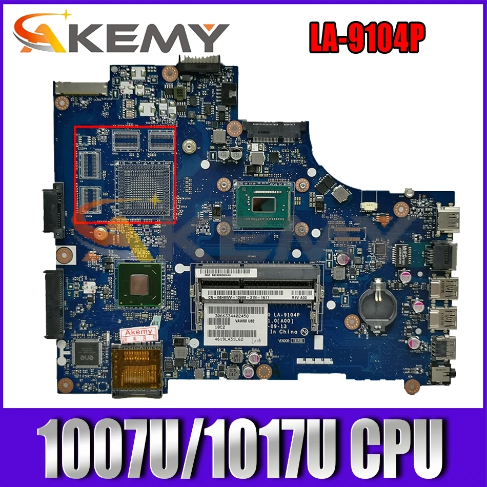 

VAW00 VAW01 LA-9101P LA-9104P For DELL 2521 3521 5521 Laptop Motherboard With 1007U/1017U CPU 100% Fully Tested CN-06H8WV 0GY07W