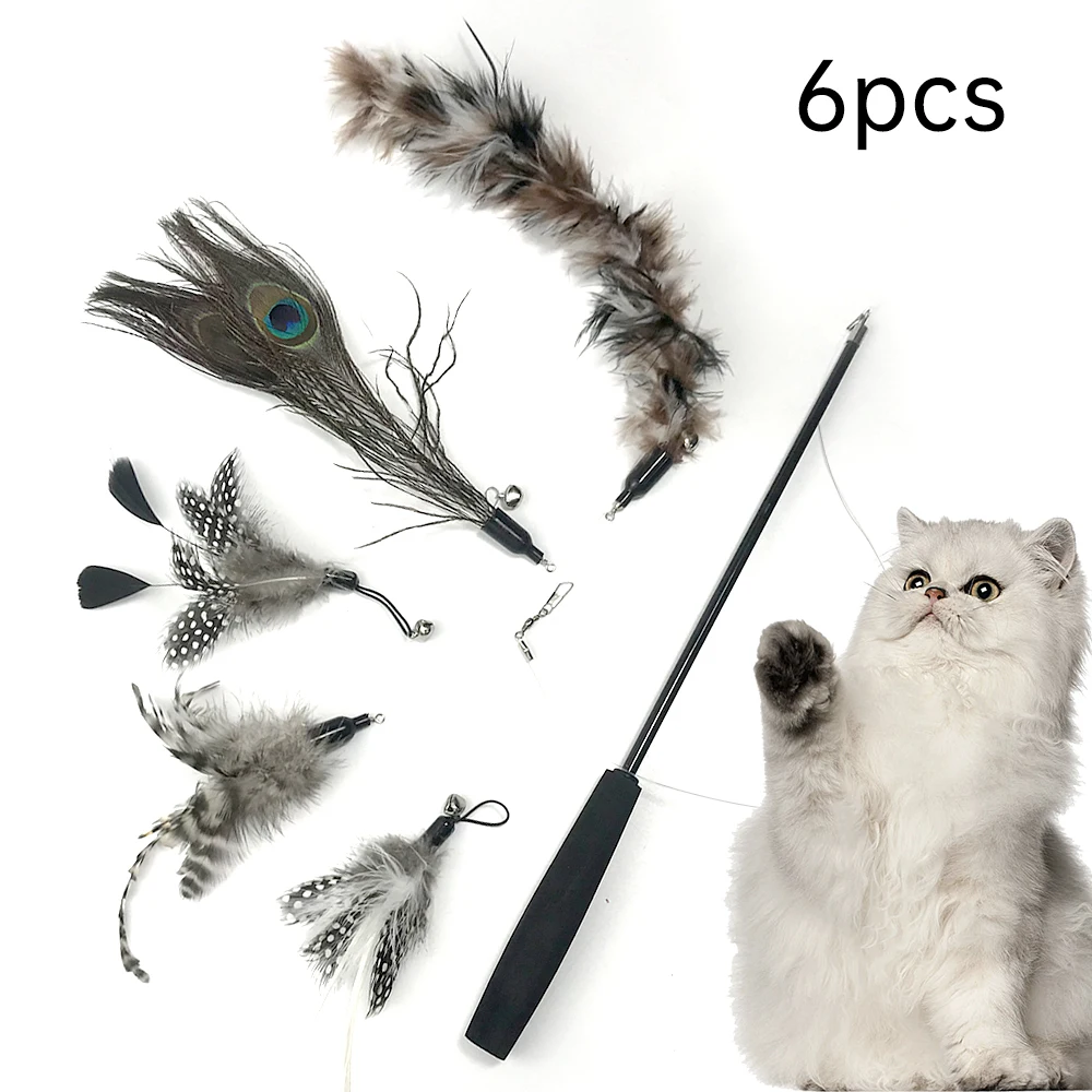 Набор забавных игрушек для кошек 6 шт. колокольчик сизальная мышь комбинация