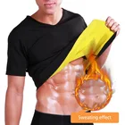 Vertvie Мужские Термо-корректоры для похудения, спортивная одежда для фитнеса, тонкая рубашка из неопрена, тренажер для талии, облегающая футболка с коротким рукавом