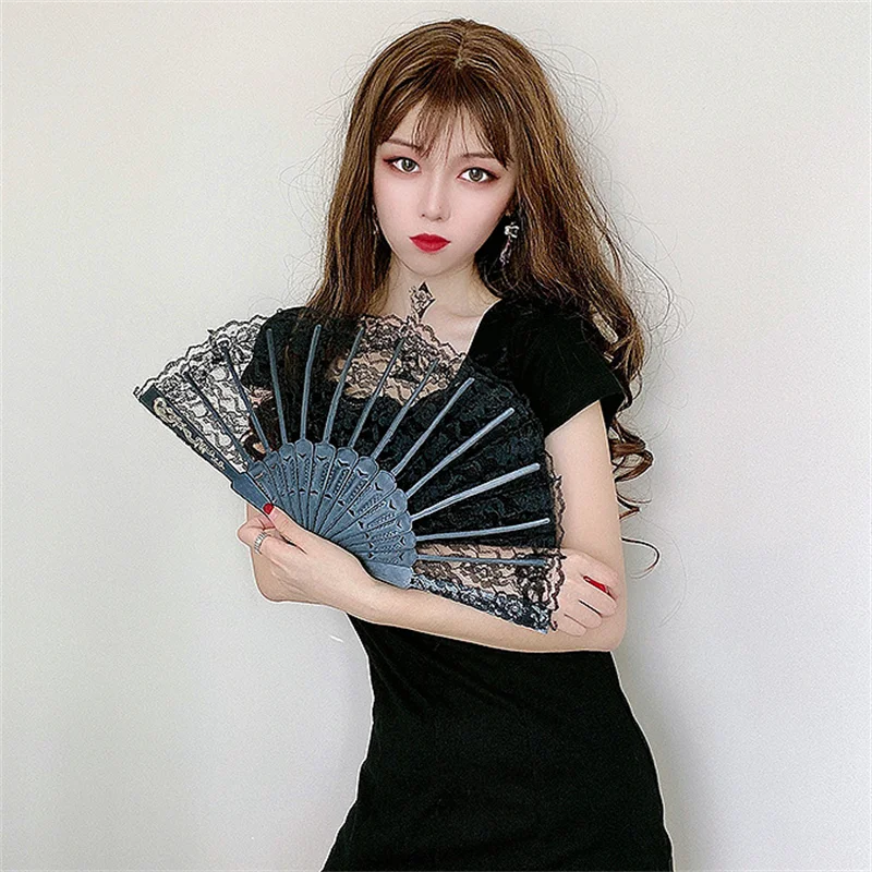 Винтажный складной кружевной веер китайские украшения ручная работа для