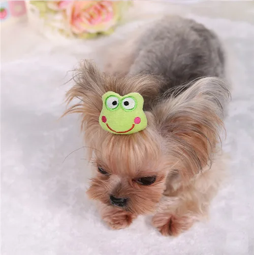 Frog Горячая точка плюшевый домашний Йоркширский питомец собака милые маленькие животные Клубника Плюшевые стерео шпильки головные уборы ювелирные изделия милый питомец кошка праздник - Цвет: Frog