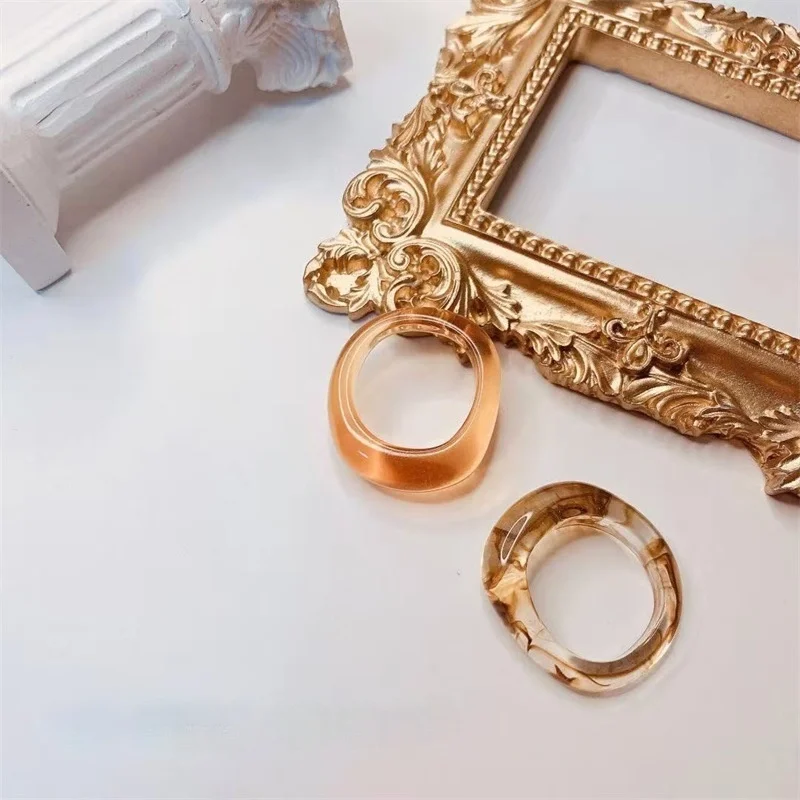 

Bilandi Women Jewelry Finger RIngs Popular New Design Transparent Geometric Resin Rings For Girl Lady Gifts Drop Shipping