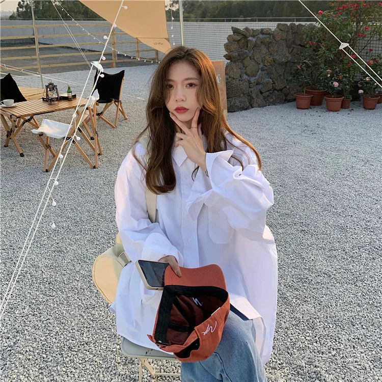 

Autumn New Preppy Style Long Sleeve Solid Color Shirt Large Size Women's Clothing for Plump Girls Shirt Coat M-4XL200