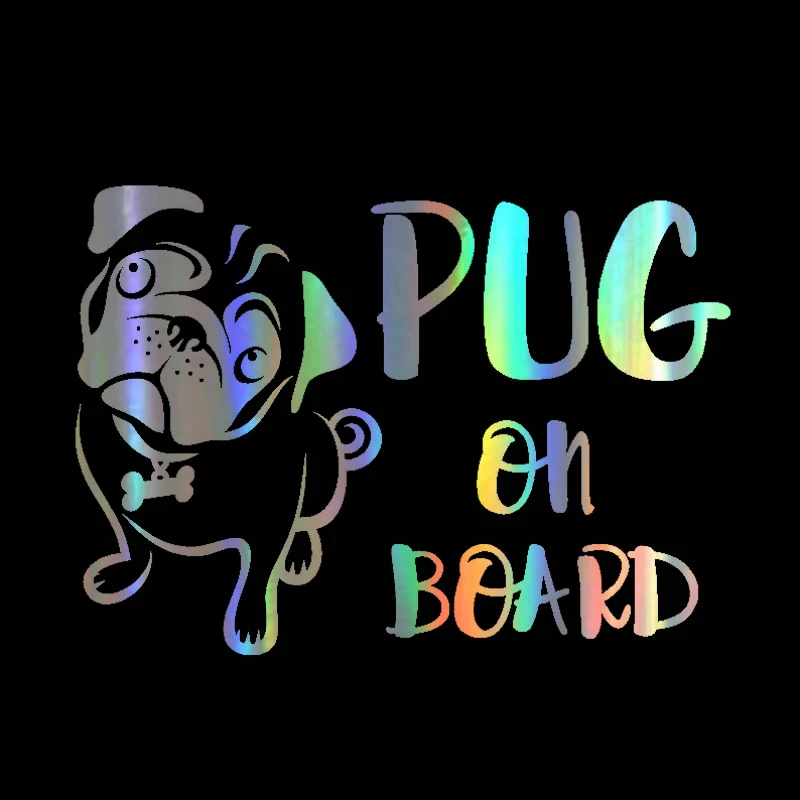 Забавный мопс на борту милые Gog стайлинг автомобильная наклейка светоотражающая